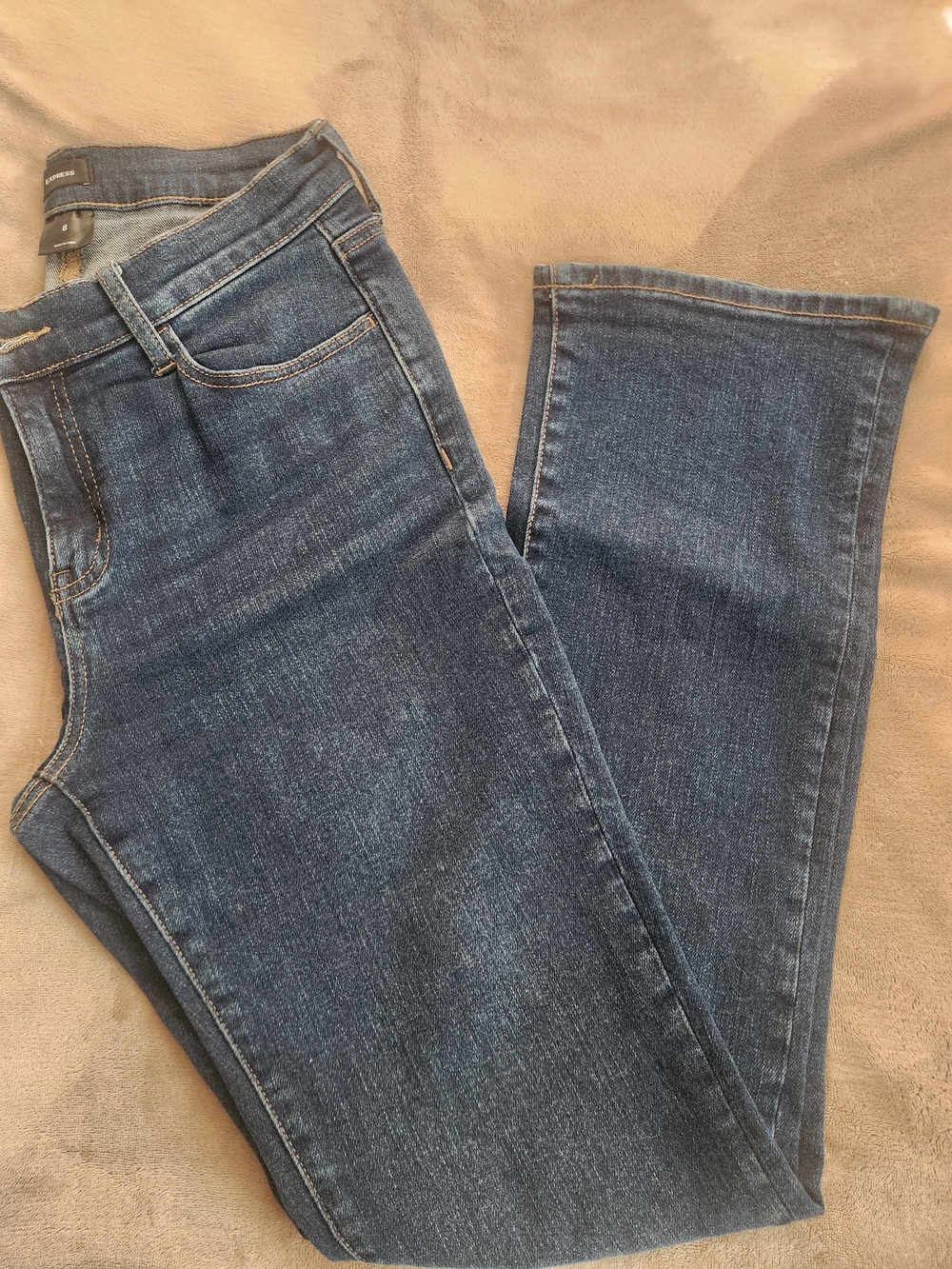 Express Women's Dark Blue Wide Leg Jeans
